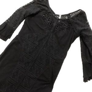 Free People bodycon bell sleeve dress