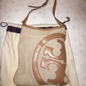 Tory Burch tan cross body limited edition bag.