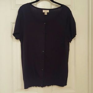 Ann Taylor loft navy short sleeve cardigan
