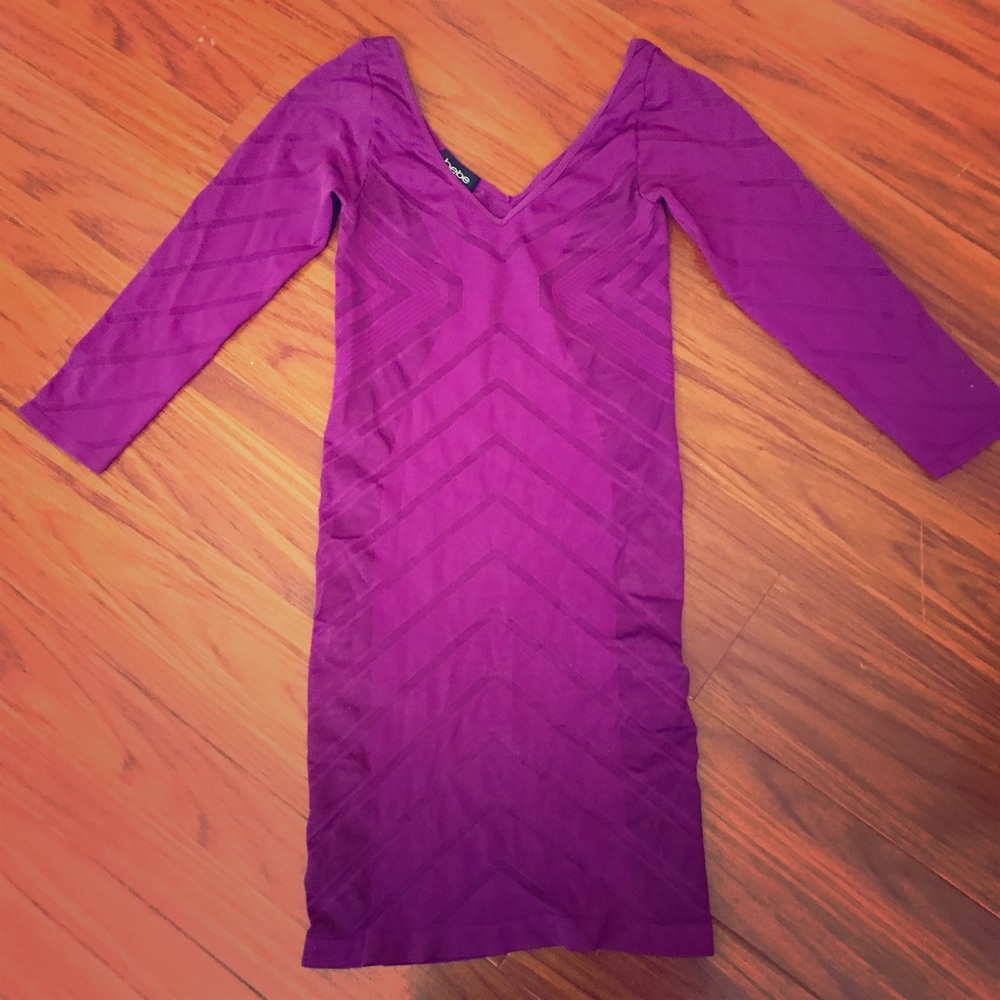 Bebe purple  M/L bodycon mini dress.