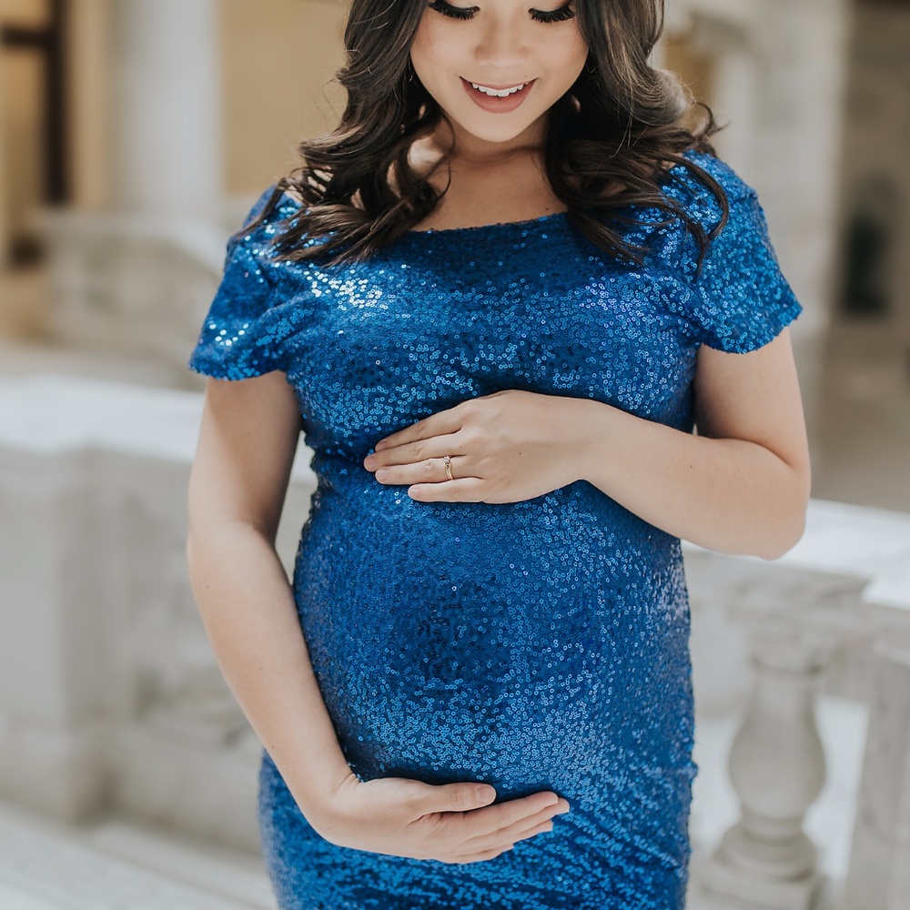 Royal Blue Sequin Maternity Dress Maternity Gown