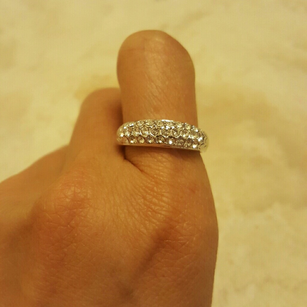 3-Layer white gold plated AAA Cubic Zirconia #7