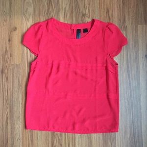 Sheer red blouse