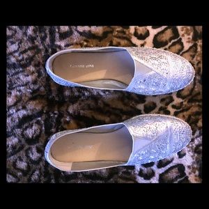 Gianni Bini Silver Sequined and Rhinestone Flags