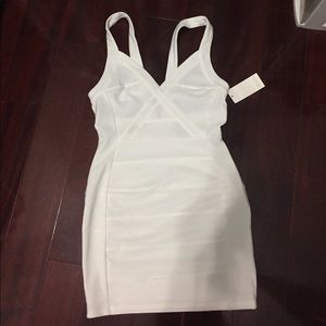 White BodyCon Caged Back Cut-Out Dress