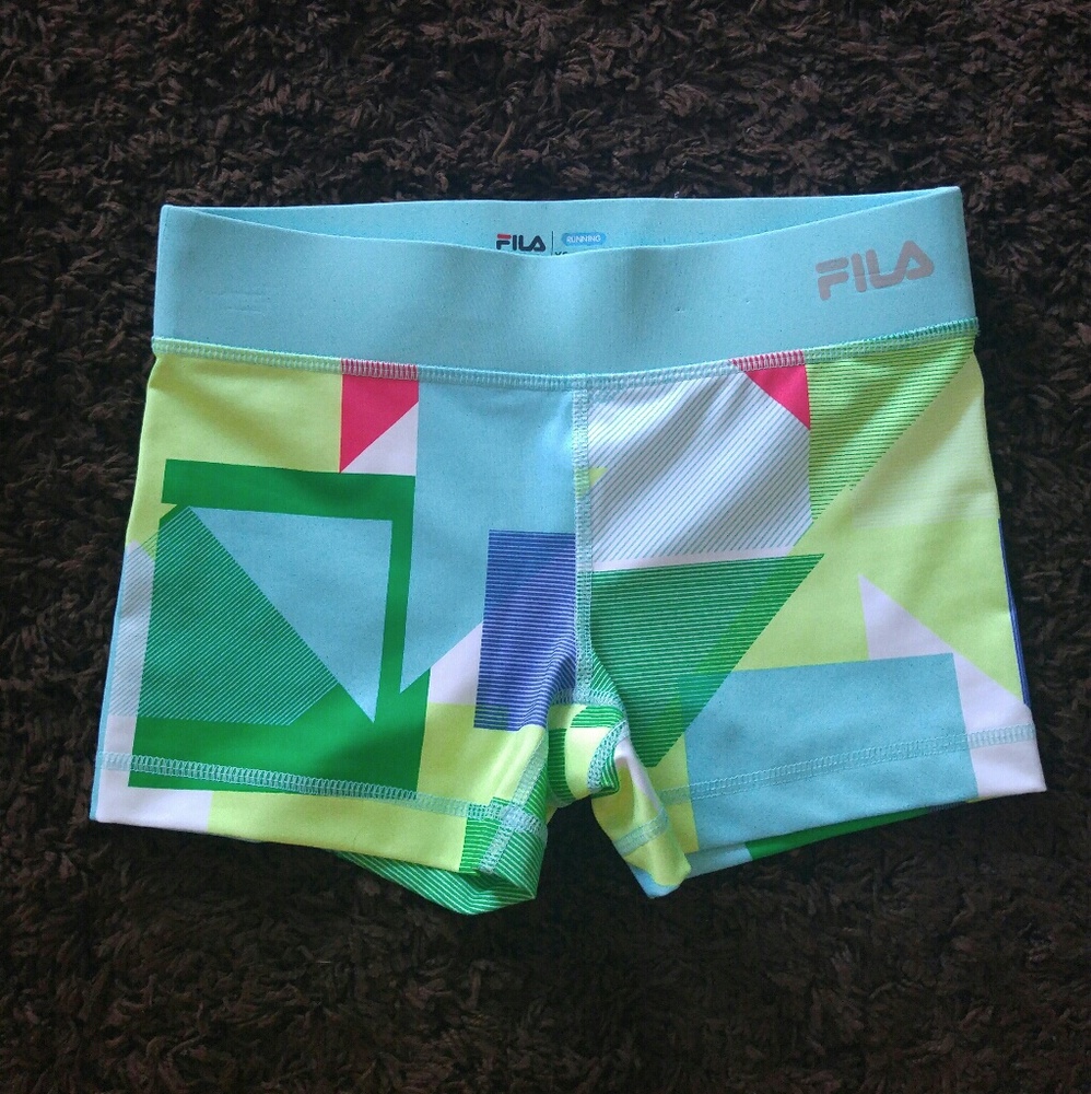 Multicolor FILA Compression Running Shorts