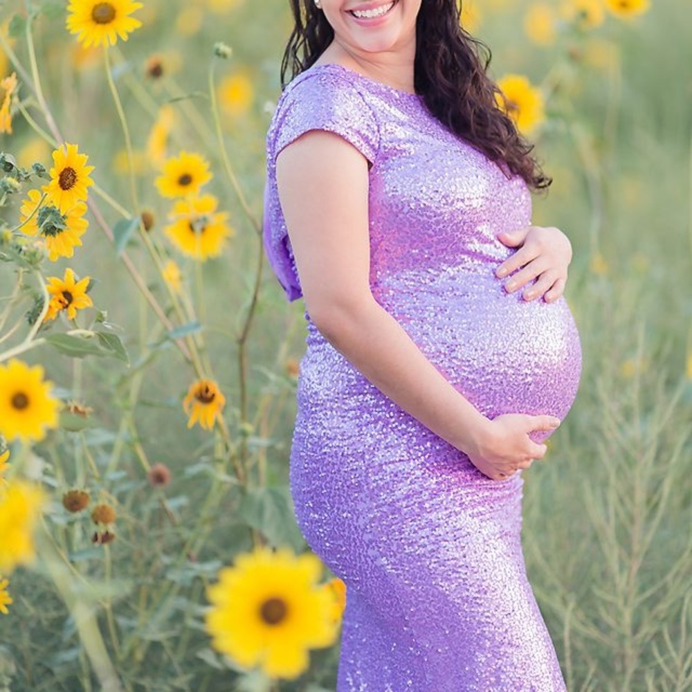 Lilac maternity gown maternity Dress.