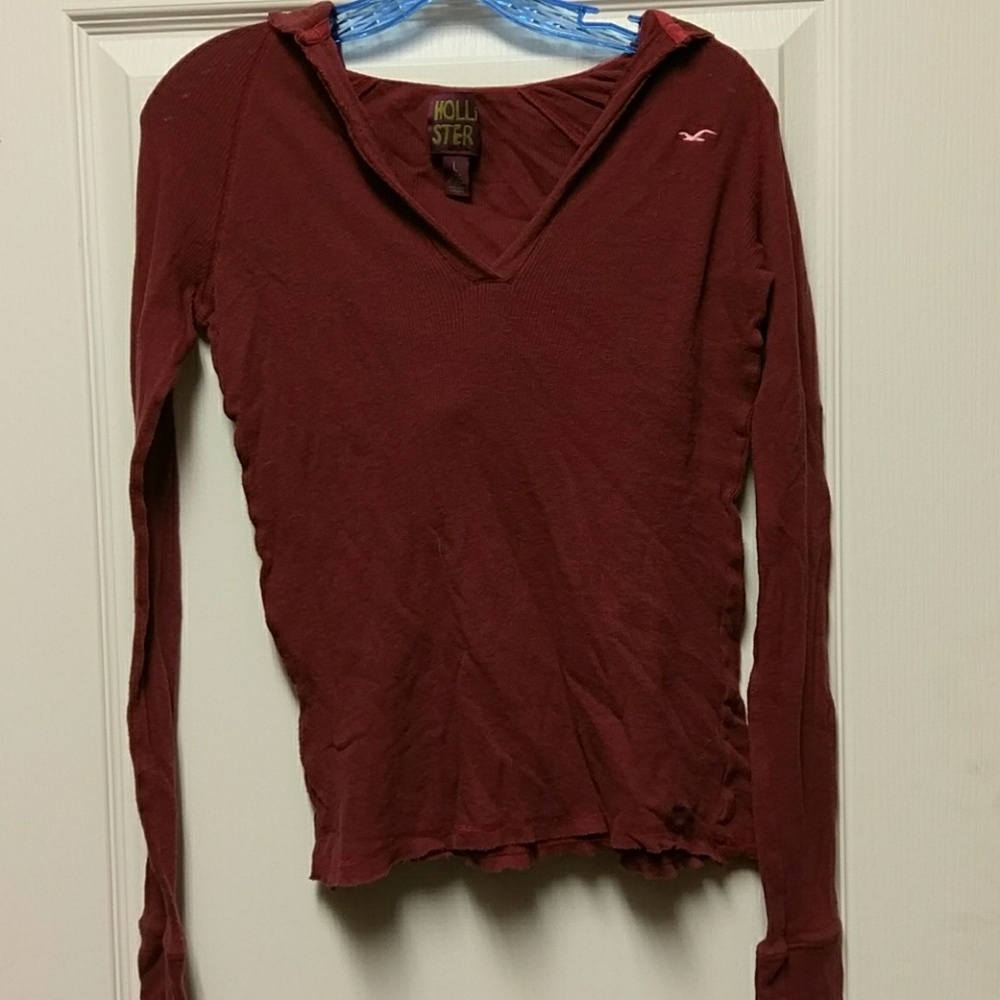 Hollister Long Sleeve V-neck Hoodie