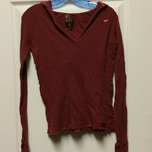 Hollister Long Sleeve V-neck Hoodie