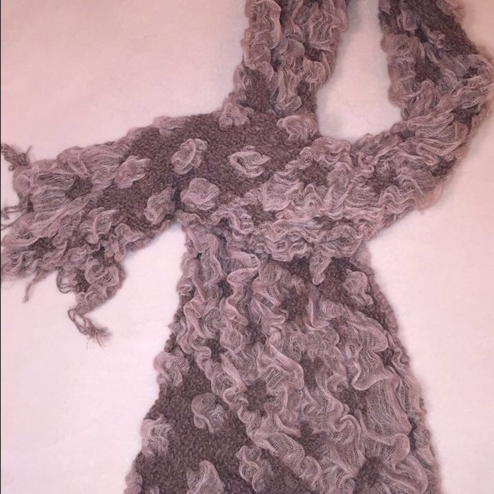 Fluffy light brown scarf