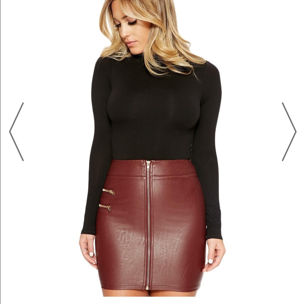 Faux Leather zip skirt - Naked Wardrobe Small
