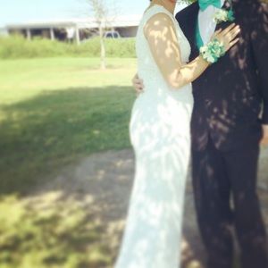 Beautiful white beaded prom/formal dress