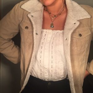 Tan Corduroy Sherpa Jacket