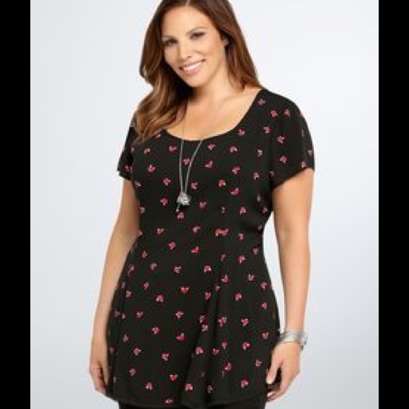 torrid Tops - Foxy Peplum Style Top w/Chiffon Detail