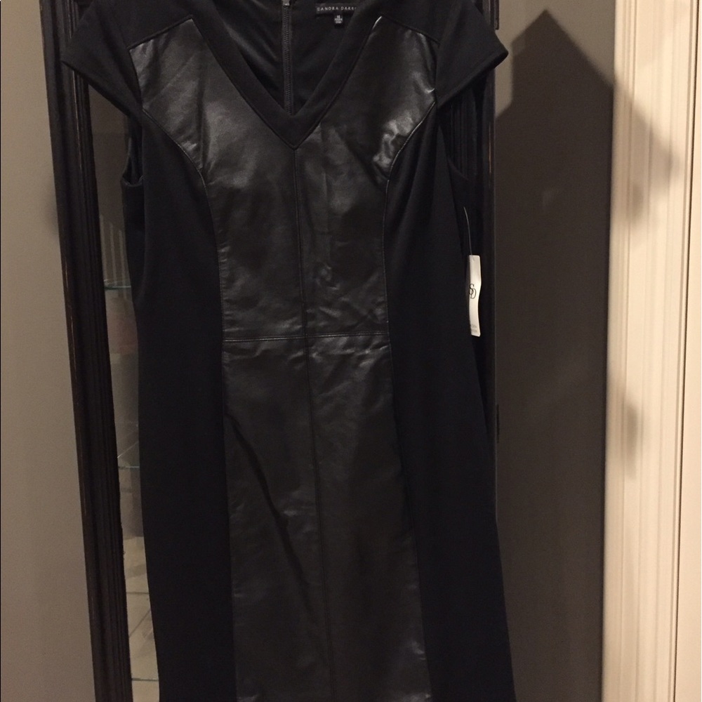 Black leather dress