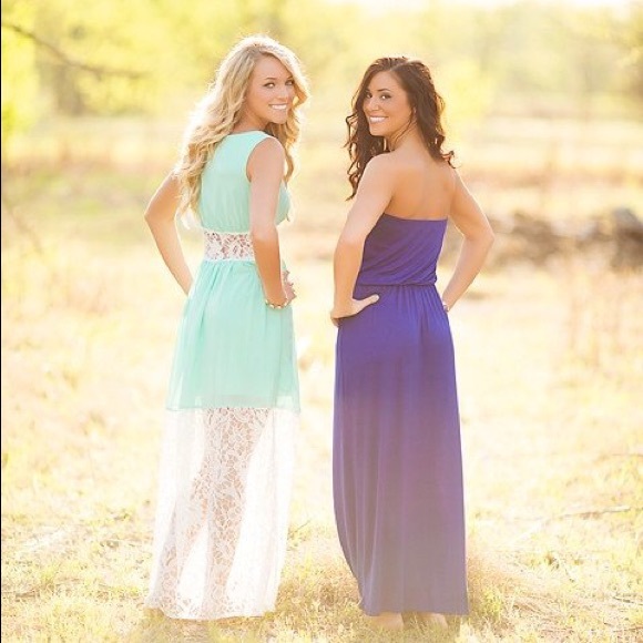 ✨🌻 Last One🌻✨  Blue Maxi Dress - Picture 3 of 3