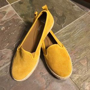 Clarks Espadrilles in Mustard Yellow Suede