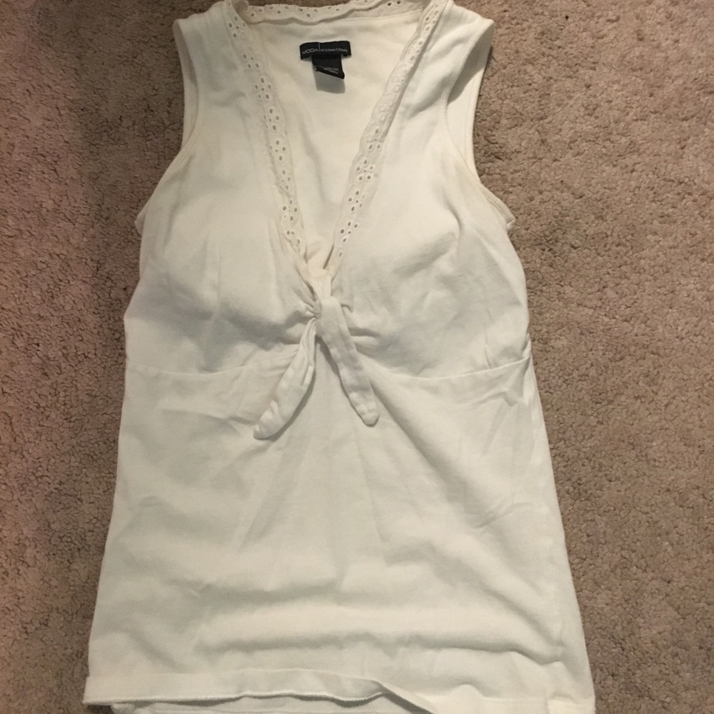 White built in bra tank top
