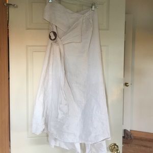 White Linen Boho Skirt