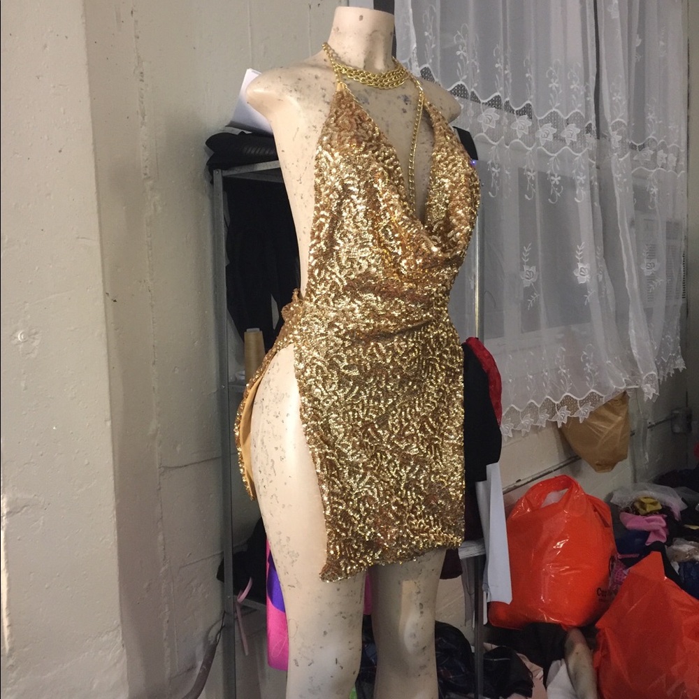 GOLD SEQUINS NEW YEARS DRESS
