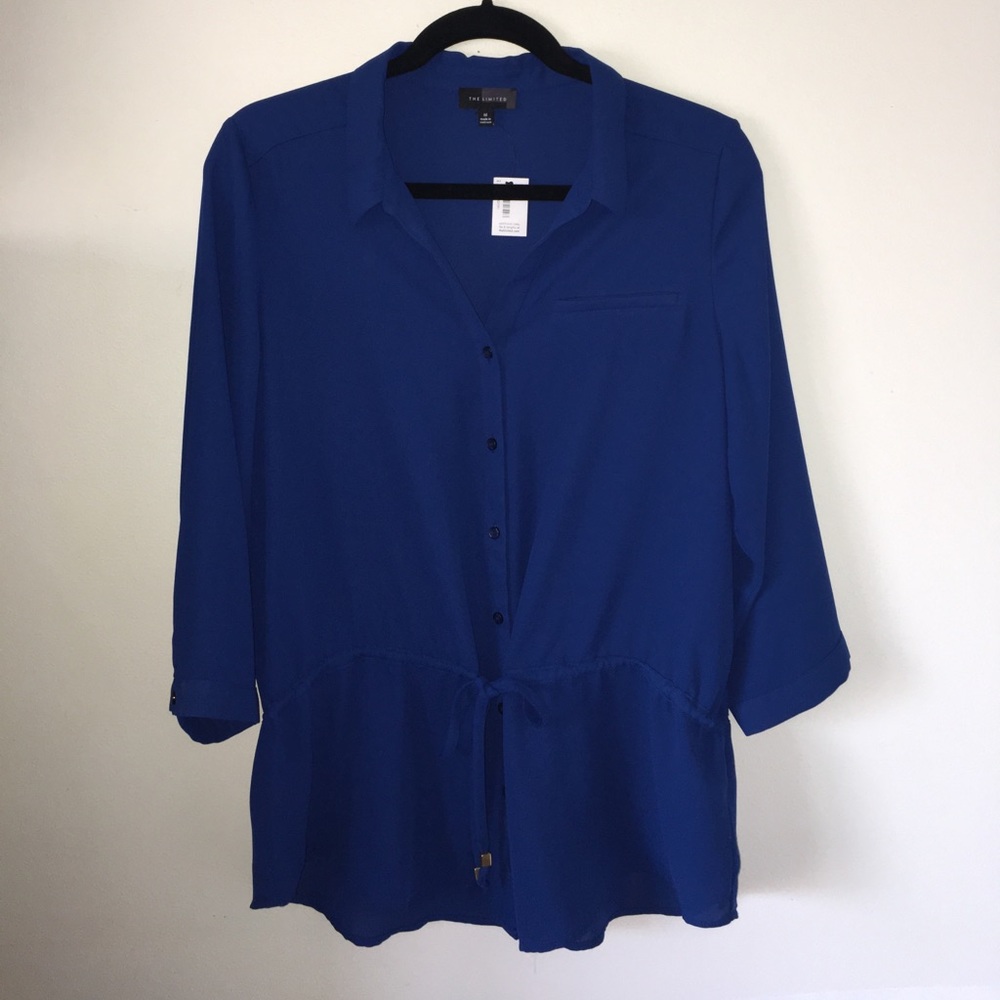 NWT Blue button up top.