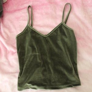 Velvet Green Crop Top