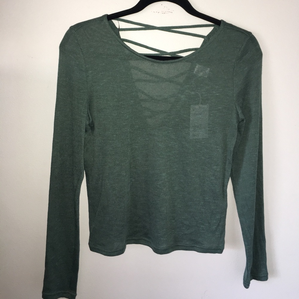 NWT Heathered Hunter Green Top