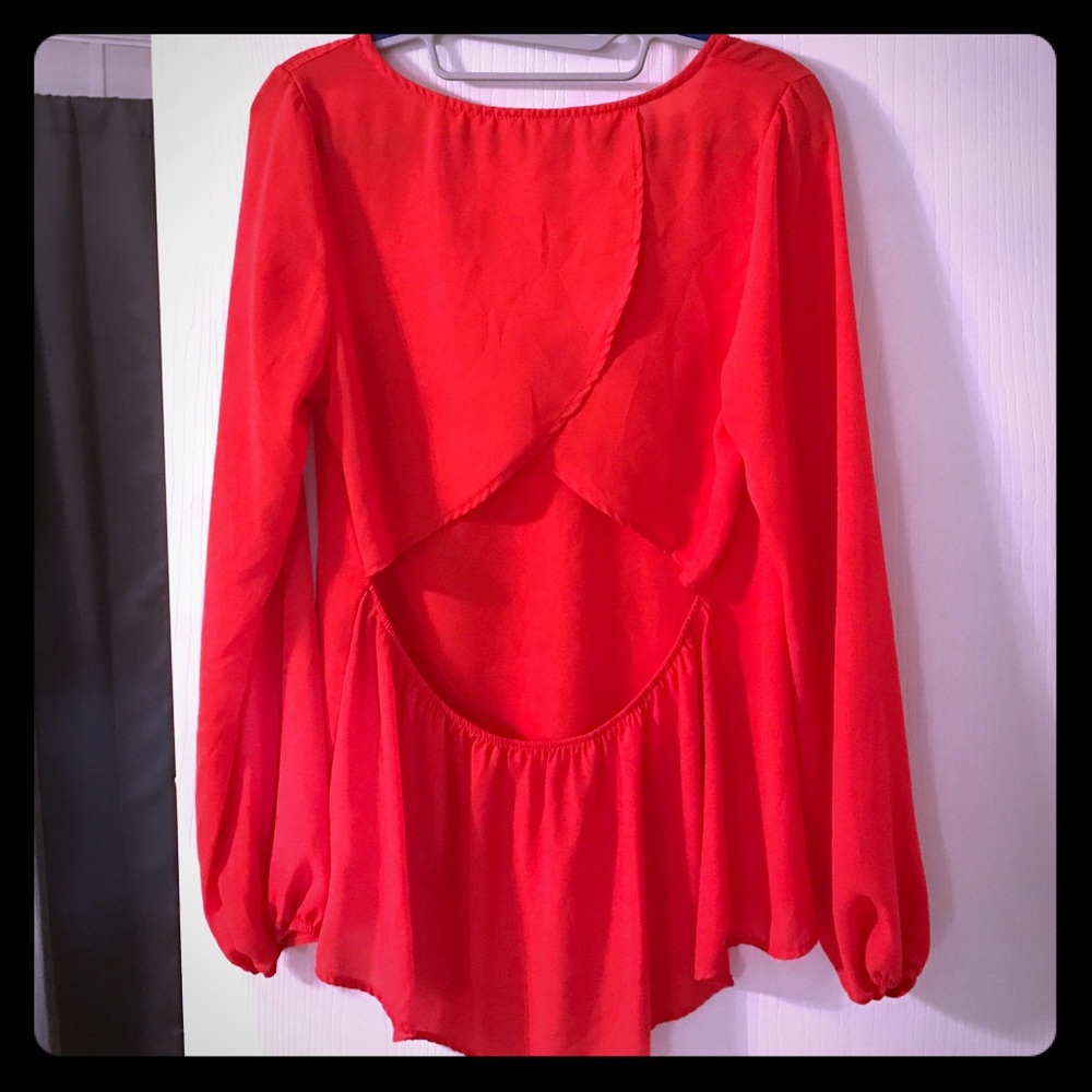 Bright coral, fun, flirty shirt!