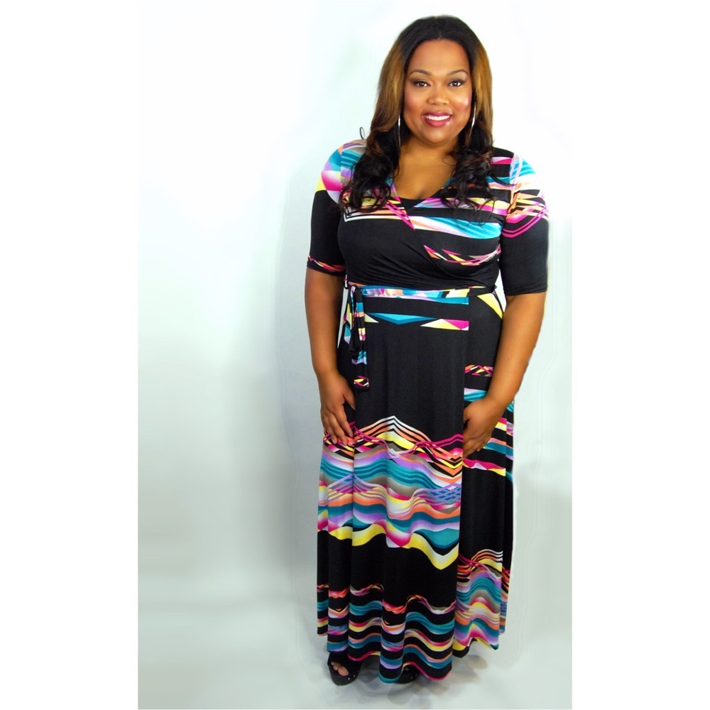 Plus Size Faux Wrap Dress