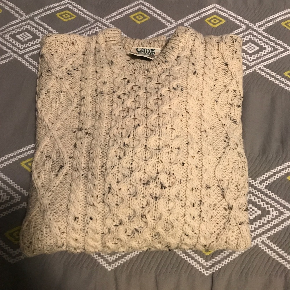 100% Irish Wool Aran Sweater