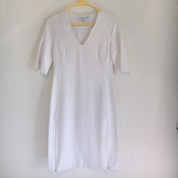Diane von Furstenberg short sleeved white bodycon - Picture 1 of 4