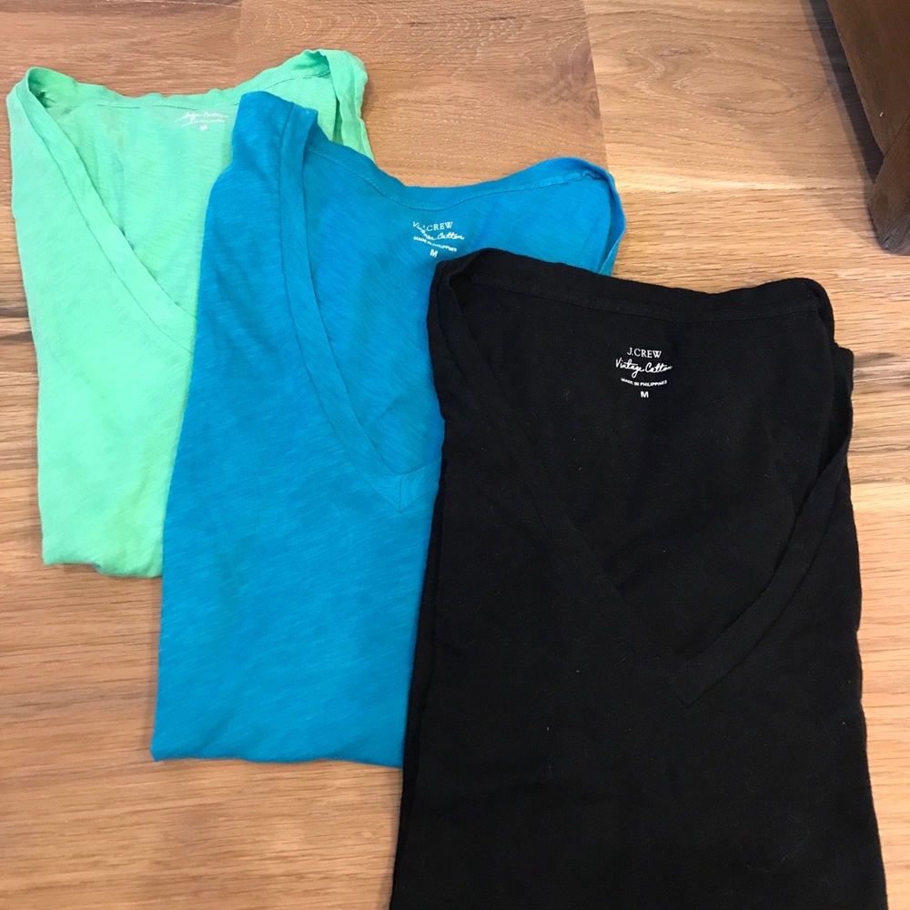 J Crew Vintage Cotton v-neck t shirts- 3