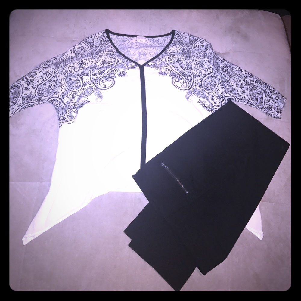 Chicos Black and White Blouse