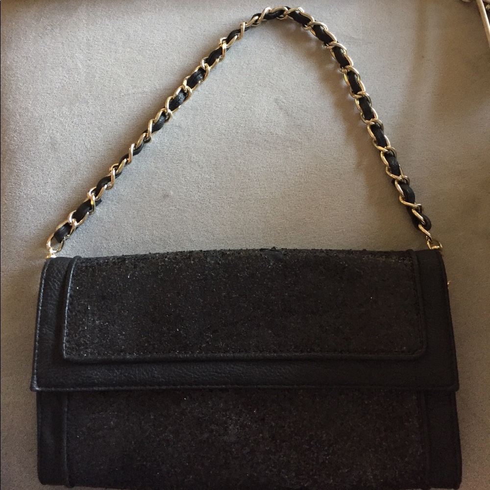 Black Glitter And Gold Express Shoulder Bag Gem