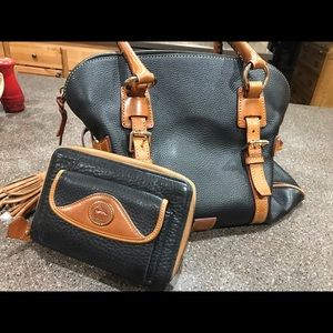 Domed satchel with matching vintage wallet