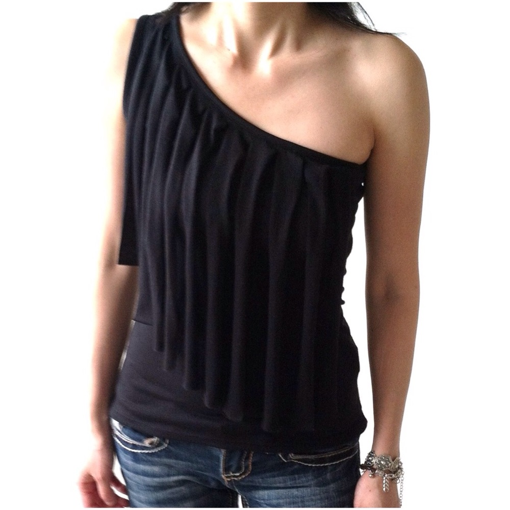 Urban Outfitters One Shoulder Black Top, Size S