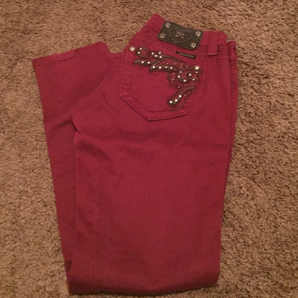 burgundy miss me jeans