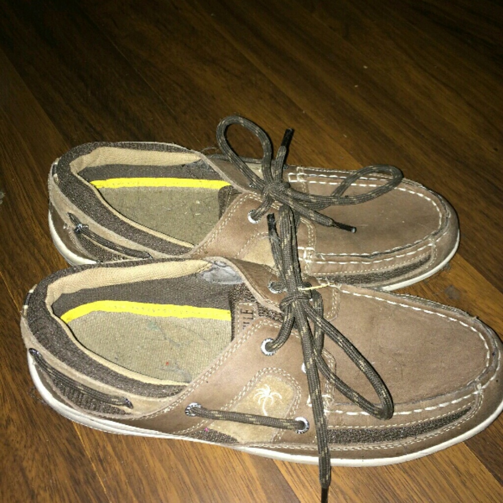 Dark brown mens boat shoes