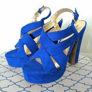 Mossimo Supply Co. Royal Blue Chunky Heels
