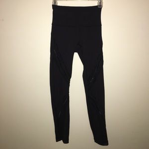 Lululemon black mesh high rise legging