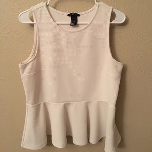 H&M off-white peplum top