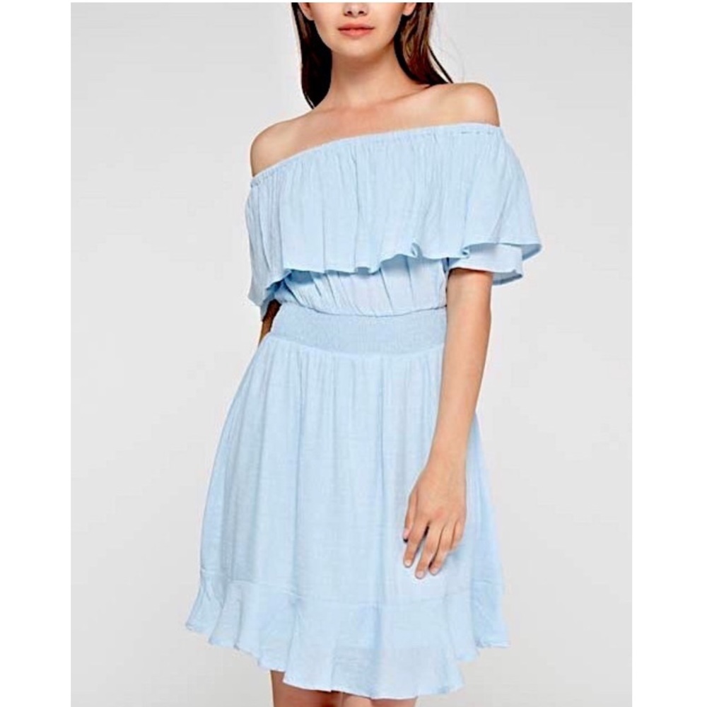 SWING DRESS Off the Shoulder Smocked Bohemian Mini