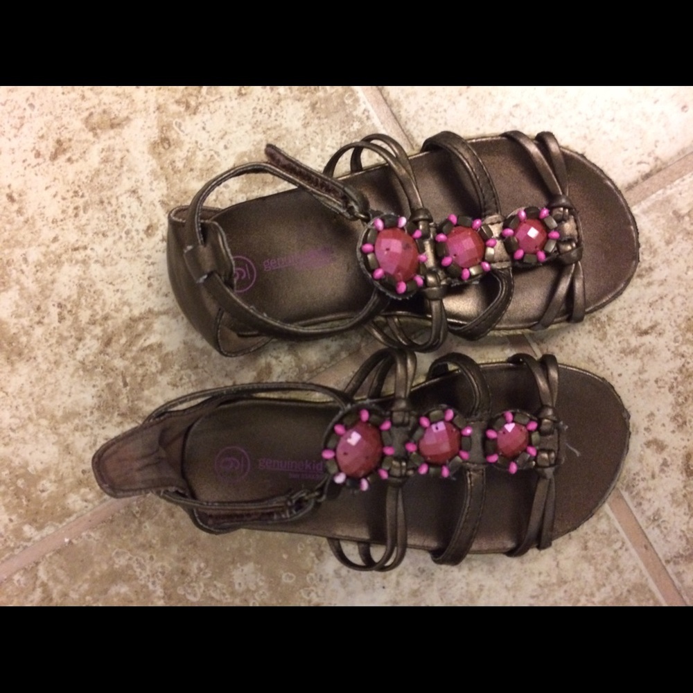 Little Girls Brown Sandals