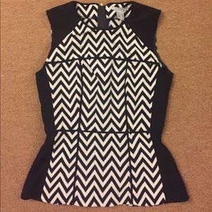 *WILL DONATE BY 5/31* H&M black & white peplum top