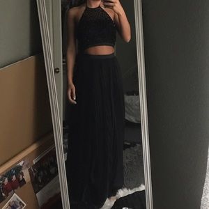 Sherri Hill two-piece black gown