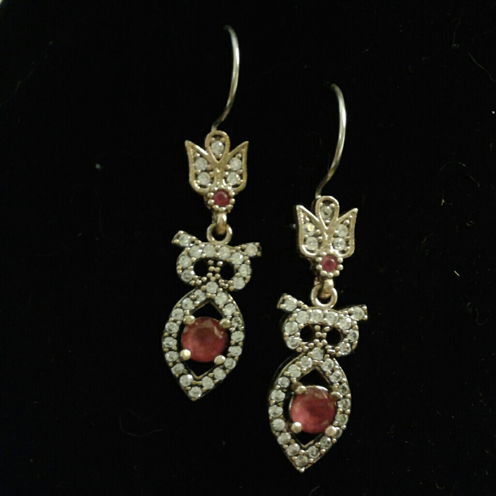 New Artisan Genuine Ruby/White Topaz Solid 925S Er