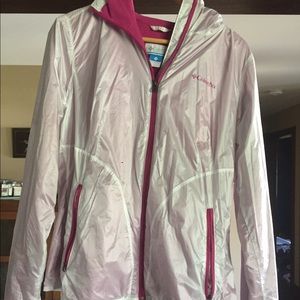 Fleece Lined Pink Columbia Rain Jacket