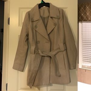 Bongo medium tan long pea coat