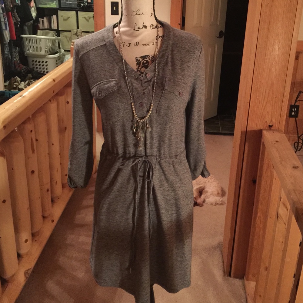 Gray dress with tie waist Size SM