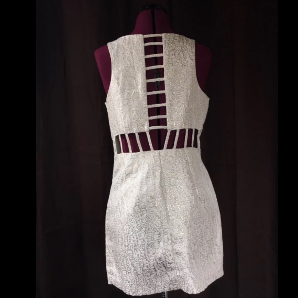 Mustard Seed sz M Metallic Cage Back Sheath Dress